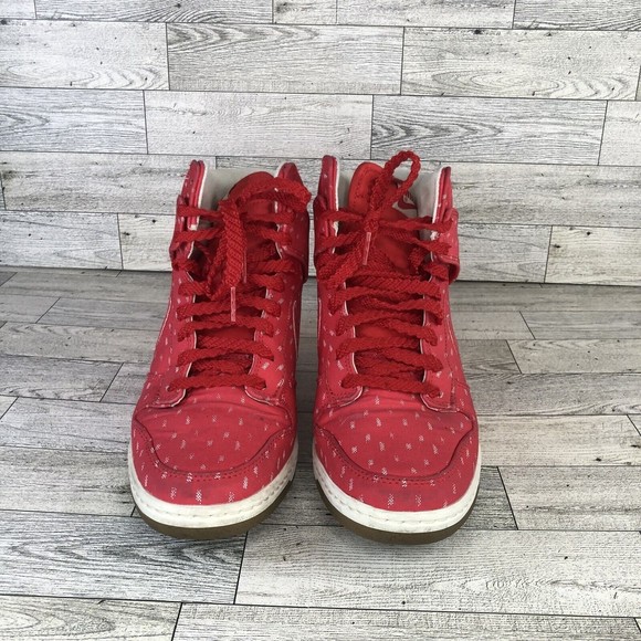 Nike Dunk Sky Hi Print Hidden Wedge Heel Shoes Size 8.5 Hyper Red 543258-600 - Picture 2 of 5